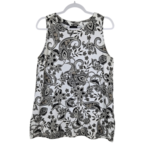 J. Jill Wearever Cream Adara Paisley Tank Top M TALL - Picture 2 of 9
